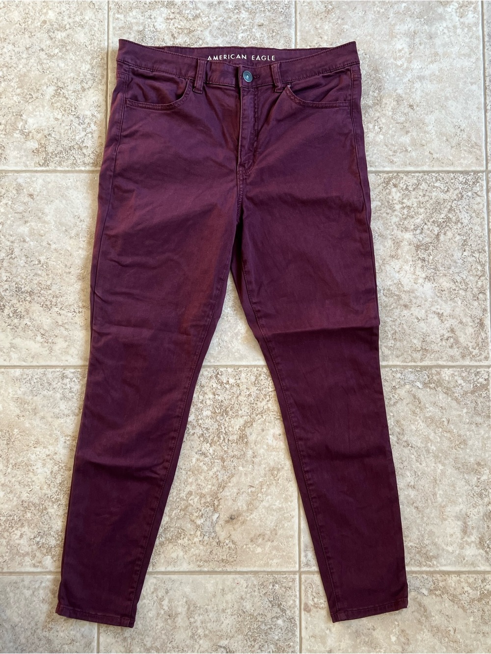 American Eagle Outfitters Women's Deep Burgundy Hi-Rise Jegging